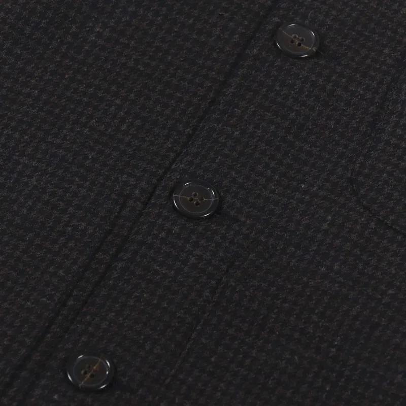 Universal Works Brixton Waistcoat Brown Dogtooth Wool Mix-4